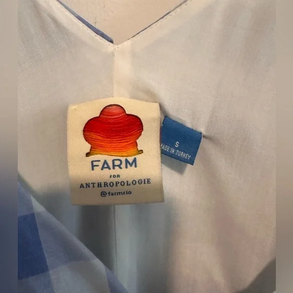 Farm Rio Seaside Wrap Around  Midi Dress in Blue Sz S - Picture 9 of 12